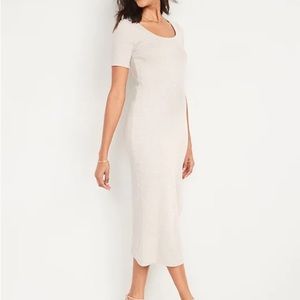 Tan rib midi dress